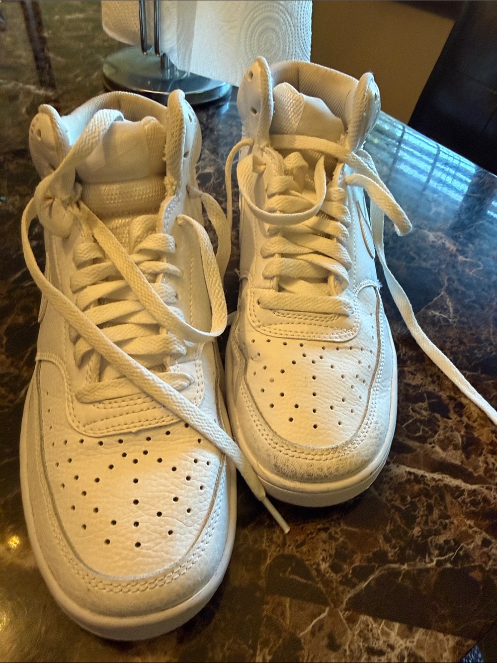 Nike Women's White High-Top Leather Sneakers